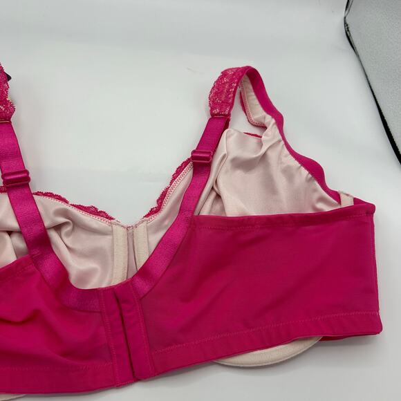 Cacique Bra 44DD NWT Bold Lace Full Coverage Underwire Pink Plus Lane Bryant - Picture 8 of 14